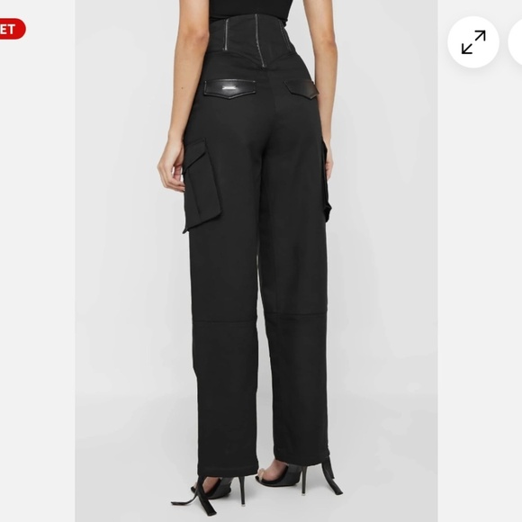 Marniere de Voir Women Wide Leg Cargo Pants Sz 0 Corset Drawstring Hem Grunge - Picture 4 of 15